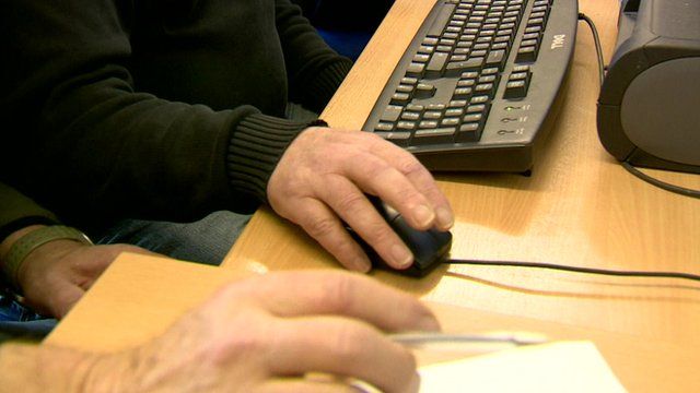 Man using computer