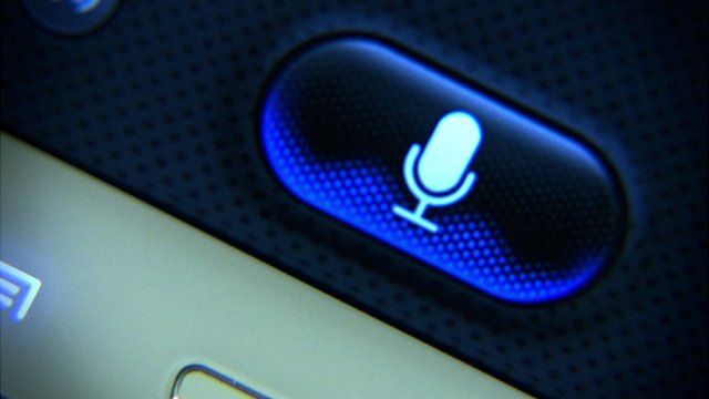Speech button on a mobile phone