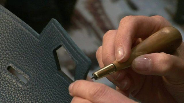 Hermes leather product being hand-finished