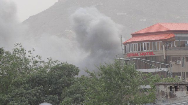 Smoke from explosion in Kabul