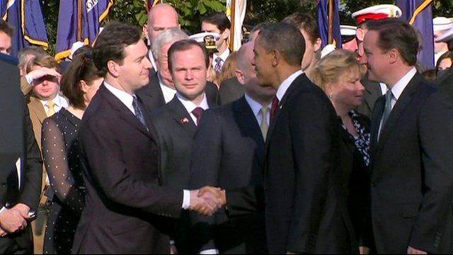 George Osborne and Barack Obama shaking hands