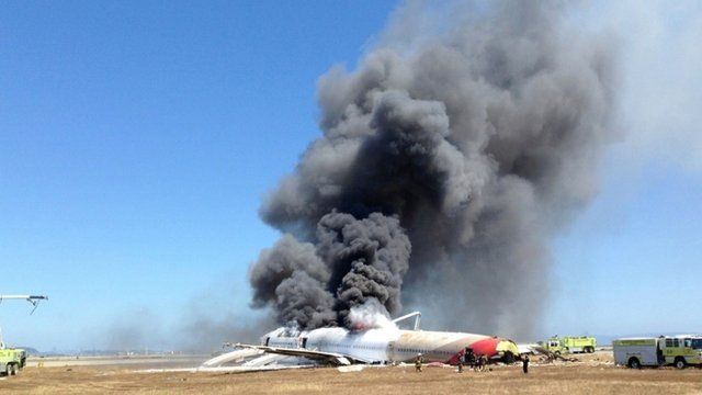 The aftermath of the plane crash