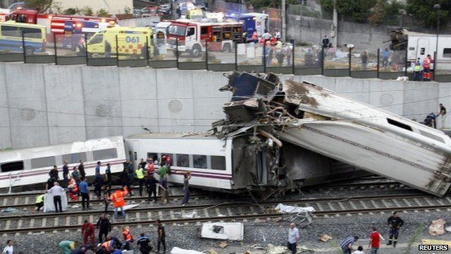 Derailed carriages