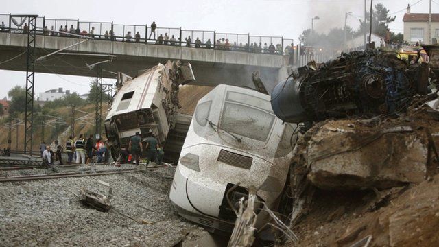 The derailed train