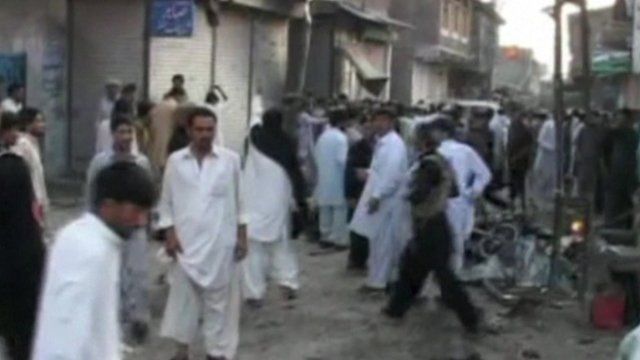 Scene of Pakistan market blast