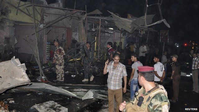 Security forces at site of attack in Nasiriyah city, south of Baghdad
