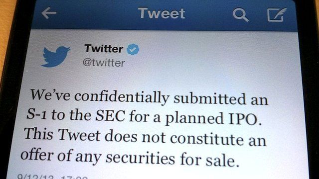 Tweet announcing the initial public offering