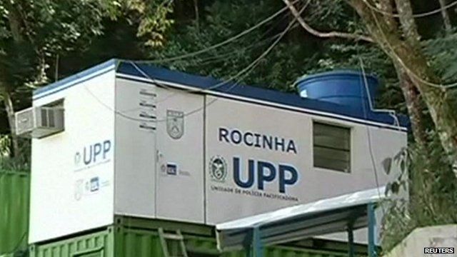 Police base at Rocinha shanty-town in Rio de Janeiro