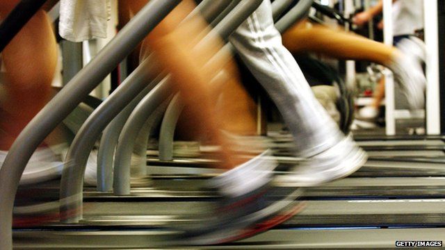 People exercising in a gym
