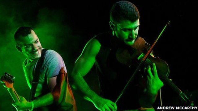 Guitarist Firas Abou Fakher and violinist Haig Papazian