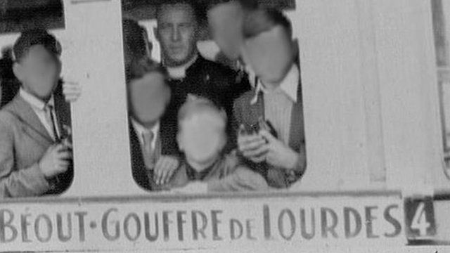 Father John Ryan, photographed in the early 1960s on a trip to Lourdes with some of the residents of St Francis Boys Home