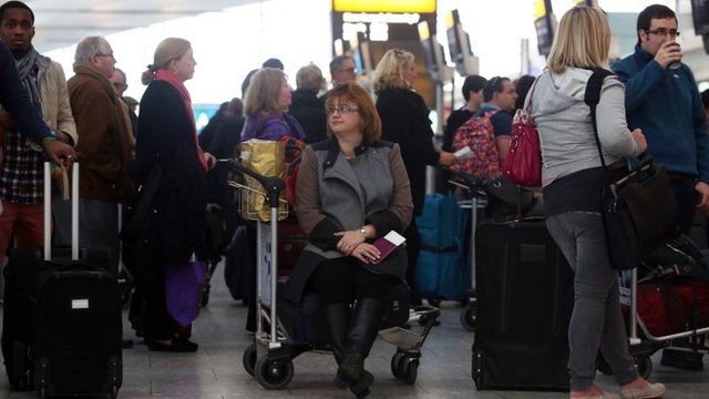 Delayed passengers at Heathrow