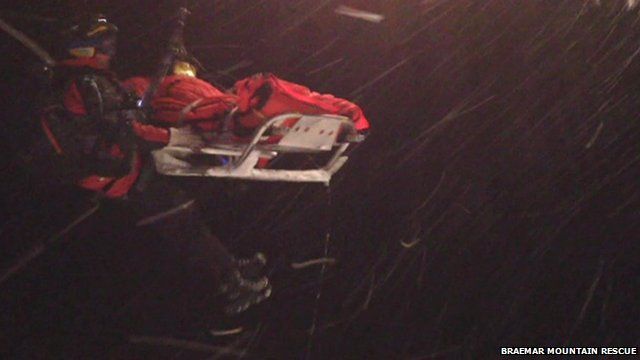 Climber being airlifted