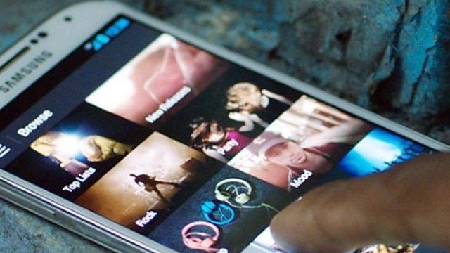 Spotify app on a mobile phone