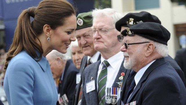 The Duchess of Cambridge talks to war veterans