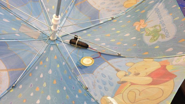 The prototype attached to a child's umbrella