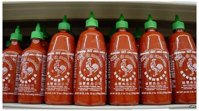 Bottles of Sriracha Chili Sauce