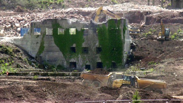 A building on the Devon tungsten mine