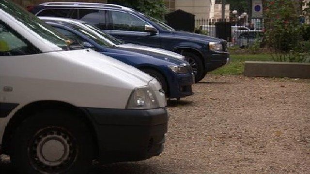 Cars park in St Pancras Church