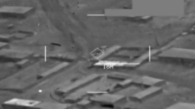 US Military Releases New Footage Of Air Strikes Against IS - BBC News