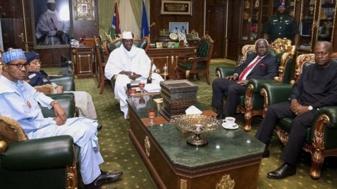 Rais Jammeh na viongozi wa Ecowas