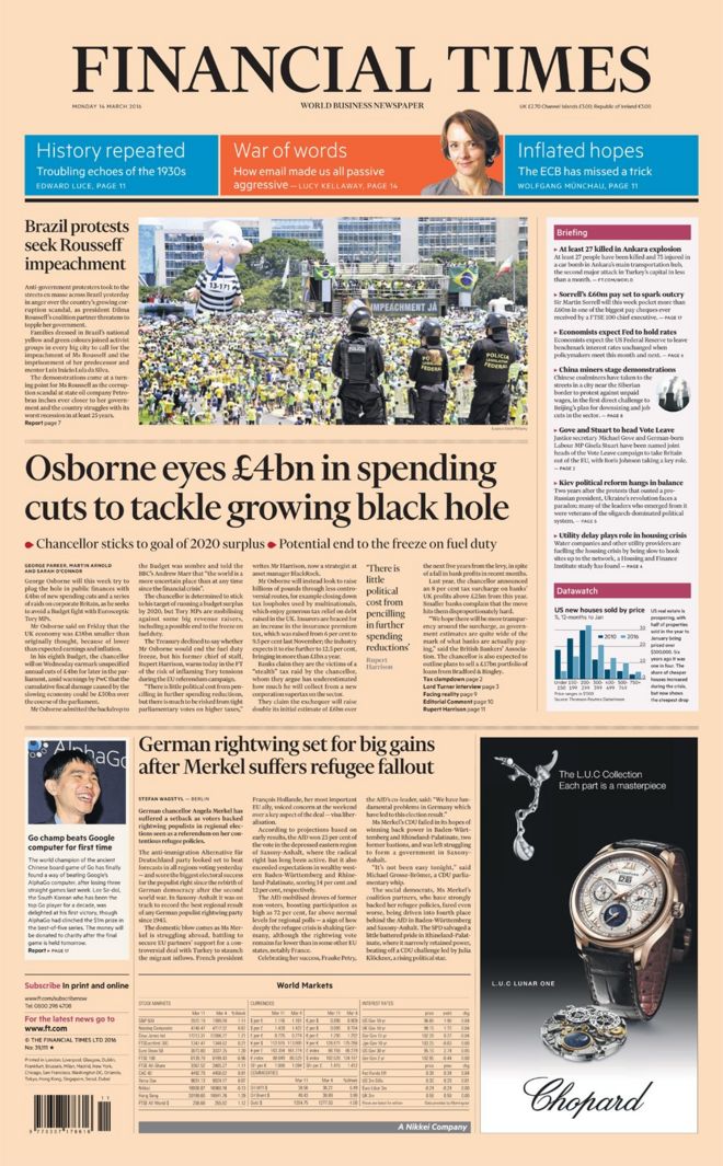 Financial Times front page