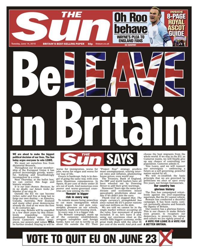 Sun front page