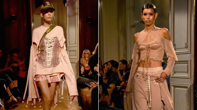 Models wearing clothes from Rihanna's new collection