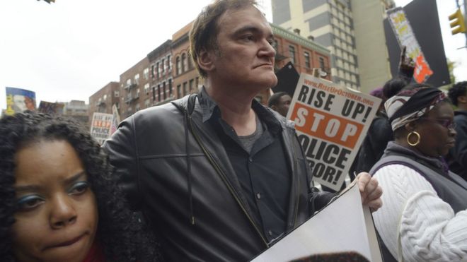 Quentin Tarantino on the Rise up October rally in New York