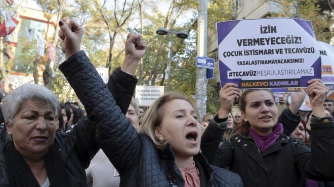 مظاهرات في تركيا ضد تشريع حول الاعتداء الجنسي على الأطفال