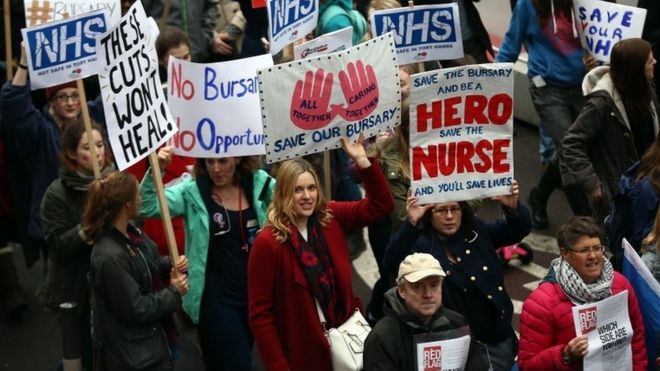nurses protesting about bursaries