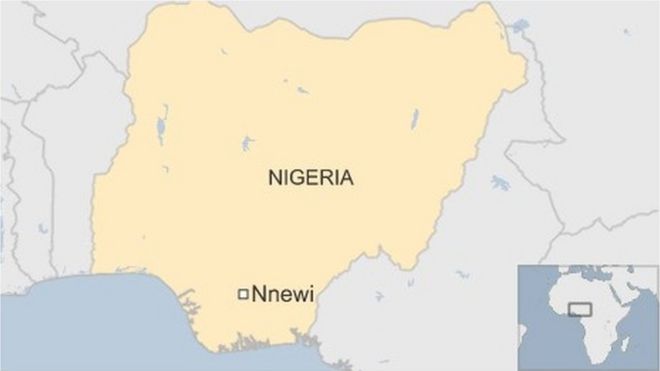 Map showing Nnewi