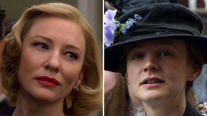 Cate Blanchett in Carol (left) and Carey Mulligan in Suffragette (right)