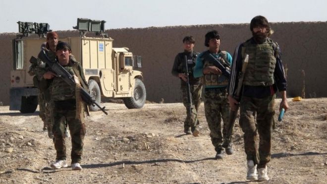 Afghan National Army (ANA) soldiers in Helmand (21 December 2015)