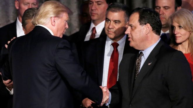 Donald Trump and Chris Christie - 9 November