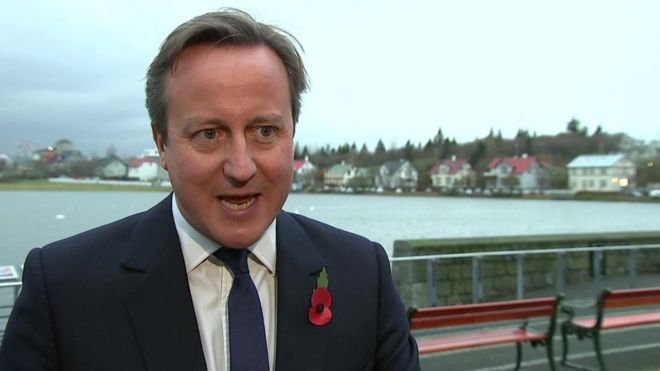 David Cameron speaking in Iceland