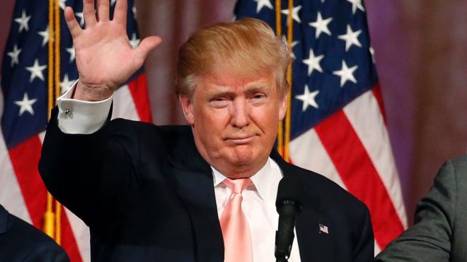 Republican presidential candidate Donald Trump addresses the media at a press conference following victory in the Florida state primary on March 15, 2016 in West Palm Beach, Florida