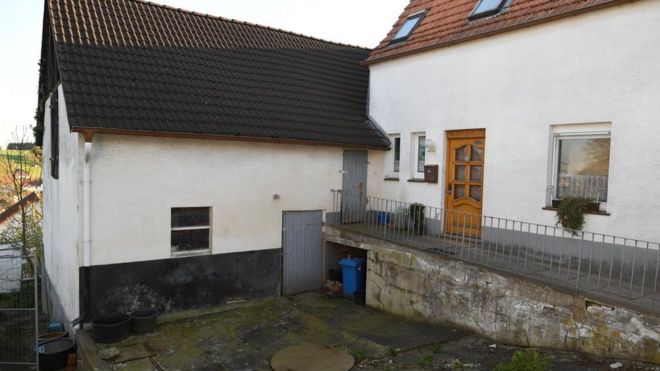 The residence of the suspects on 2 May 2016 in Bosseborn village near Hoexter, Germany