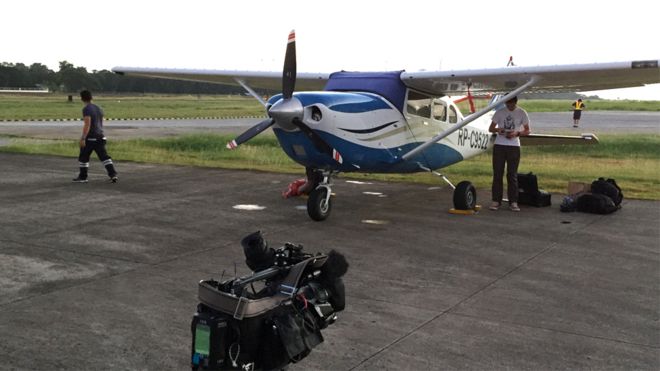 Cessna on the runway at Pagasan