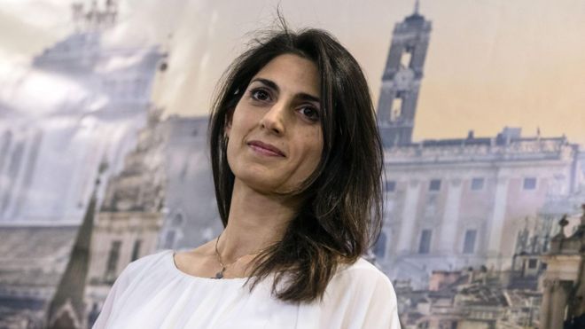 Virginia Raggi, from the Five Star Movement on 19 June