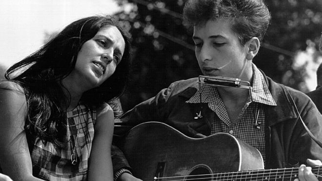 Joan Baez and Bob Dylan in 1963