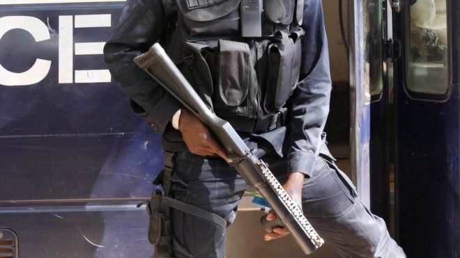 A court security officer in the Gambia