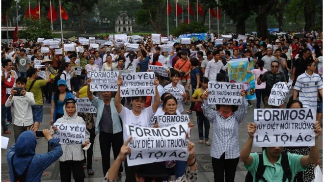 Đã từng xảy ra các vụ biểu tình chống Formosa ở Việt Nam (ảnh chụp ngày 1/5/2016 ở Hà Nội)