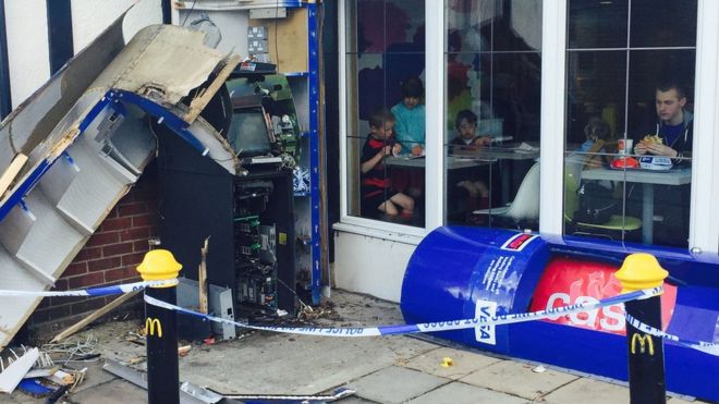 Blown up cash point