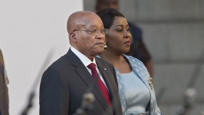 Jacob Zuma at opening of South African parliament