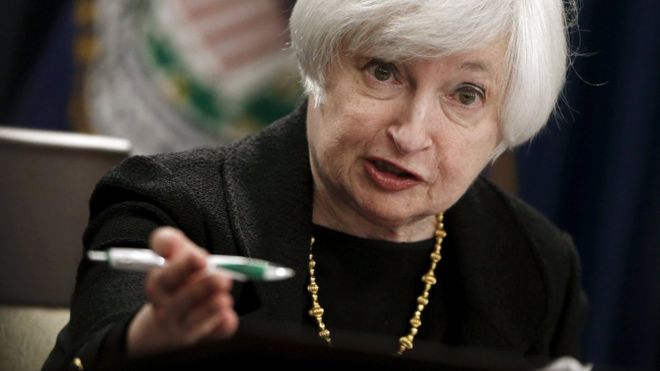 Federal Reserve chairwoman Janet Yellen and eight colleagues voted to keep rates where they are