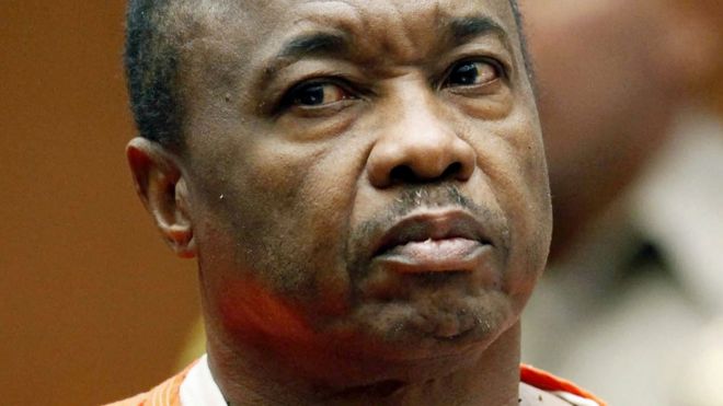 Lonnie David Franklin Jr. appears for an arraignment on multiple charges as the alleged "Grim Sleeper" killer in Los Angeles Superior Court.
