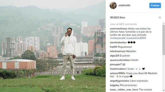 US rapper Wiz Khalifa in Colombia drug lord row