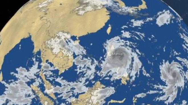 Kimbunga Typhoon Haima katika picha za satelite