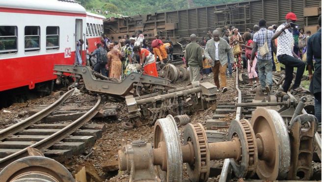 Death toll from the passenger train that derailed and overturned in Cameroon has hit 60, officials said, with nearly 600 injured at varying degrees